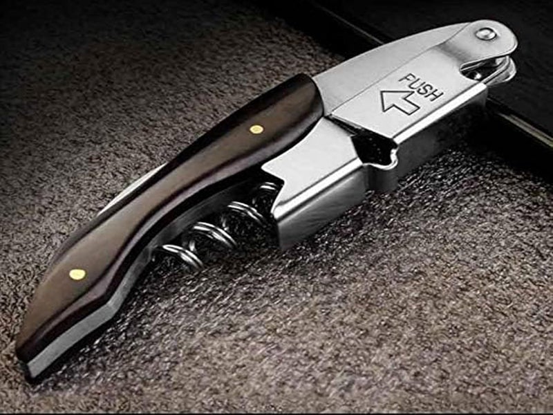 Kit-Home Professional Waiter Corkscrew Wine Key for Bartenders Set of 3,With Long Rosewood Handle Stainless Steel Handle Wine Opener for Bar Restaurant Waiters, Sommelier, Bartend (Black Wood 3 Packs) - Image 3